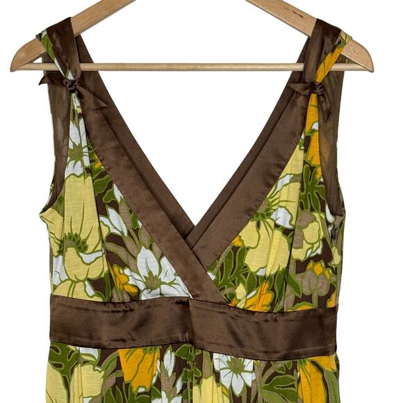 Tommy Bahama 100% Silk Size 8 Tropical Print Double V Sleeveless Dress - Picture 3 of 8